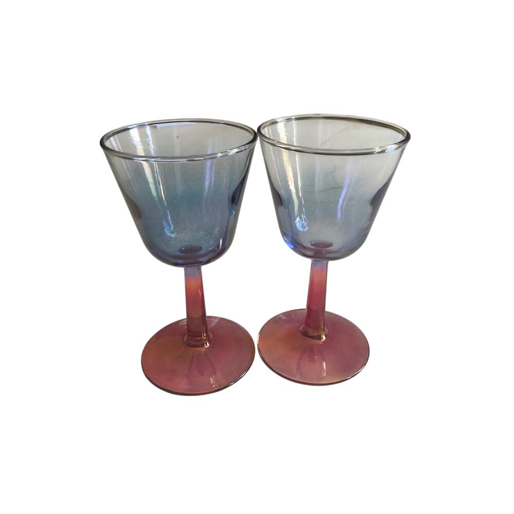 Pair a Vintage Pink and Blue Goblets